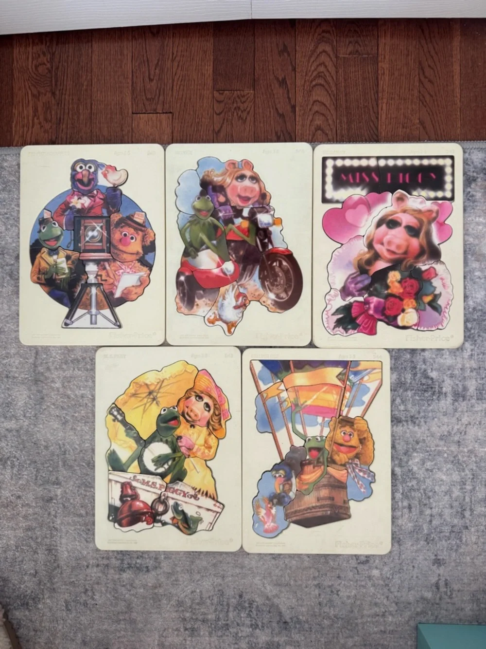 Lot of Vintage The Muppets Fisher-Price plastic tray puzzles (5)